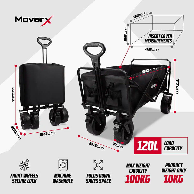 Load image into Gallery viewer, Best Foldable Heavy Duty Outdoors Wagon Trolley Cart for Camping, Festivals, Shopping, Walks, Beach 120L 100kg capacity
