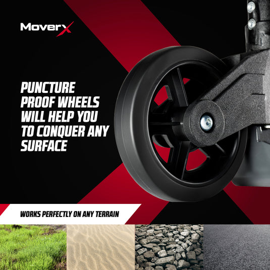 MoverX Folding Aluminium Hand Truck – Ultra Lightweight, Heavy-Duty 85kg Capacity, Adjustable Telescopic Handle, Compact Folding Design, Rubber Wheels, Bonus Safety Gloves & Bungee Cords for Easy Transport