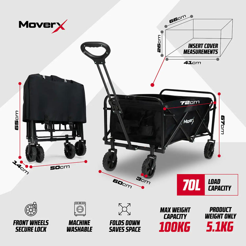 Load image into Gallery viewer, Best Foldable Heavy Duty Outdoors Wagon Trolley Cart for Camping, Festivals, Shopping, Walks, Beach 70L 100kg capacity
