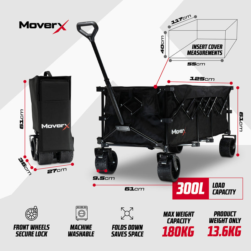 Load image into Gallery viewer, Best Foldable Heavy Duty Outdoors Wagon Trolley Cart for Camping, Festivals, Shopping, Walks, Beach 300L 180kg capacity
